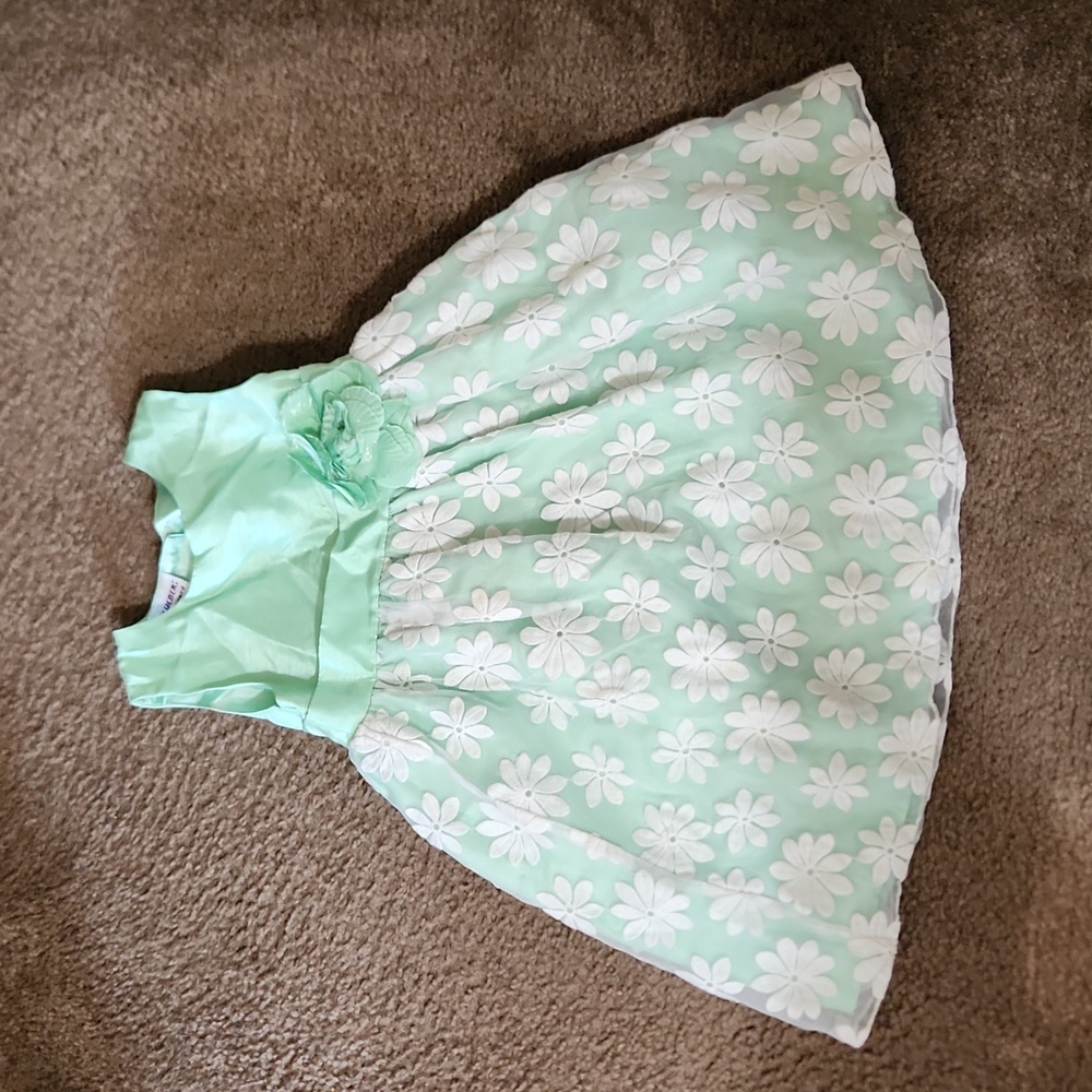 Blueberi Boulevard Size 4T green and white dress